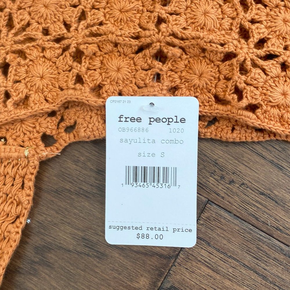🆕 FREE PEOPLE Luca Crochet Stripe Tunic - Picture 2 of 5
